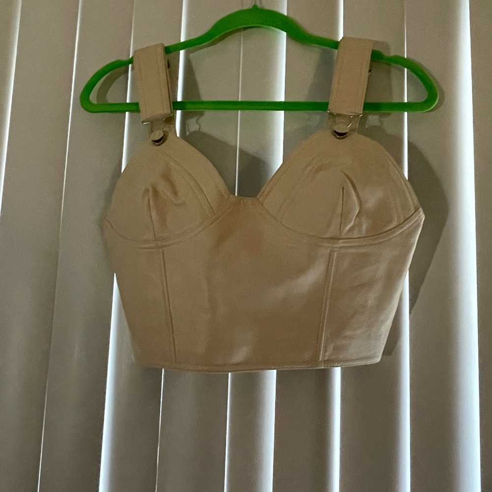 MOTHER Cream Leather Jacket